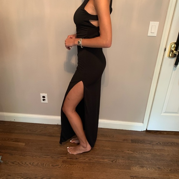 Black long cocktail dress - Picture 2 of 4